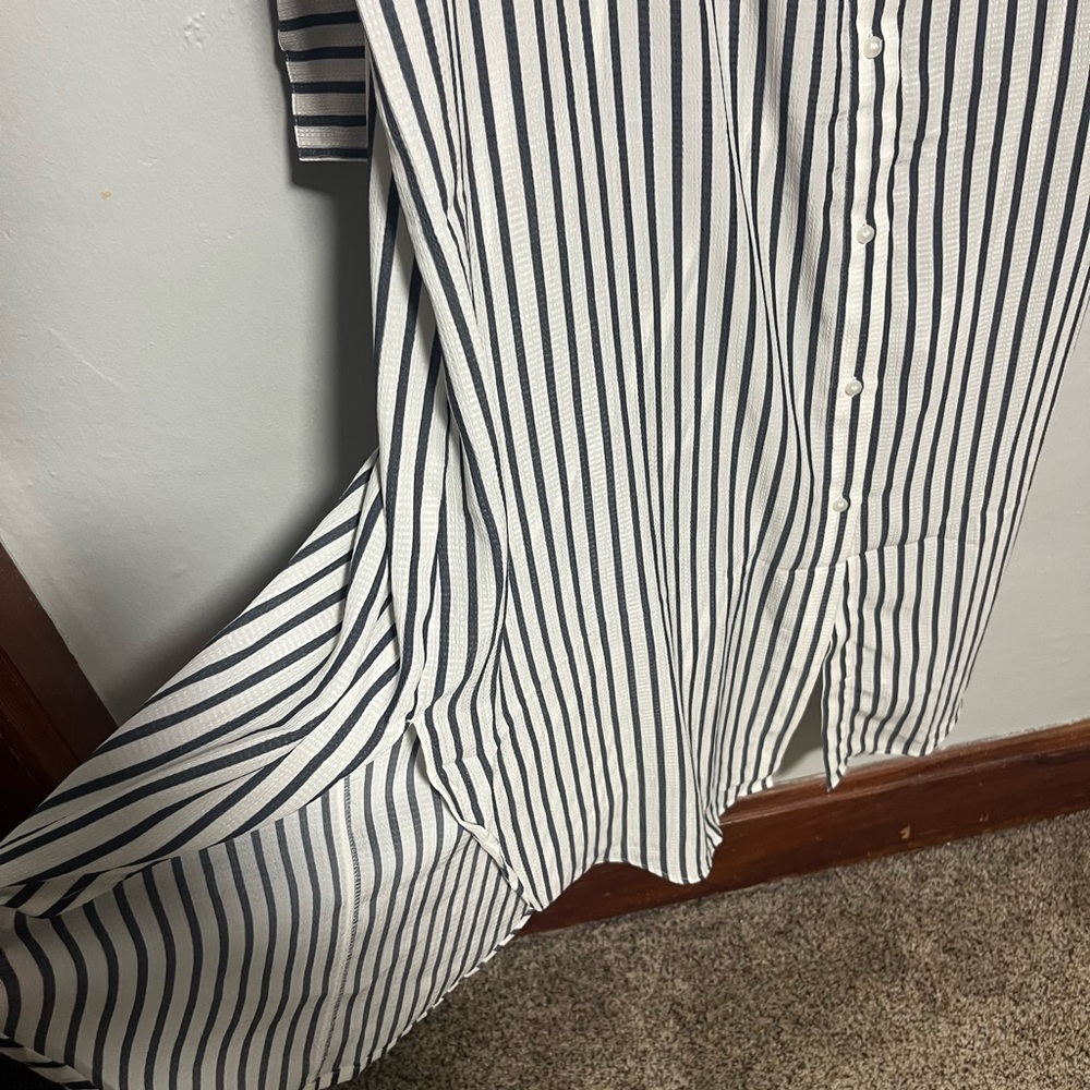 H&M Navy and White Striped Shirt Dress - Picture 5 of 6
